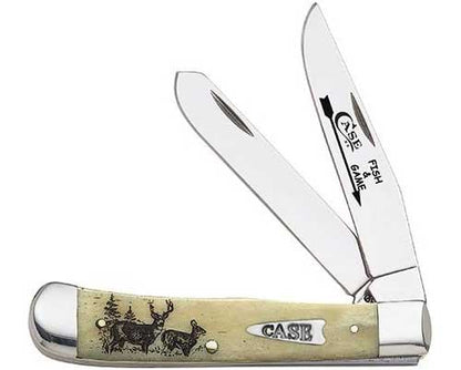 Case XX™ Knives Trapper Whitetail Deer 20845 Natural Bone Stainless Pocket Knife