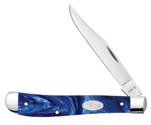 W.R. Case XX Knives Slimline Trapper Blue Pearl Kirinite White SparXX Knives 23445 Stainless