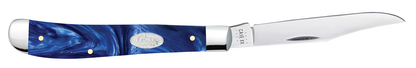 W.R. Case XX Knives Slimline Trapper Blue Pearl Kirinite White SparXX Knives 23445 Stainless