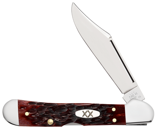 Case XX™ Knives Mini Copperlock 25134 Jig Mahogany Bone Carbon Steel Pocket Knife