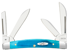 W.R. Case XX Knives Small Congress Caribbean Blue Bone 25586 Stainless Pocket Knife