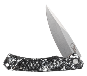 W.R. Case XX Knives Marilla Frame Lock 25894 Black & White Carbon Fiber S35VN Pocket Knife