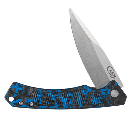 W.R. Case XX Knives Marilla Frame Lock 25895 Blue Carbon Fiber & S35VN Stainless Pocket Knife