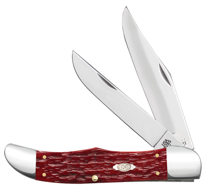W.R. Case XX Knives Folding Hunter Jigged Dark Red Bone 31960 Carbon Steel