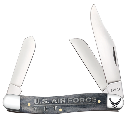 W.R. Case XX Knives U.S. Air Force Vet Stockman Gray Bone 32405 Stainless
