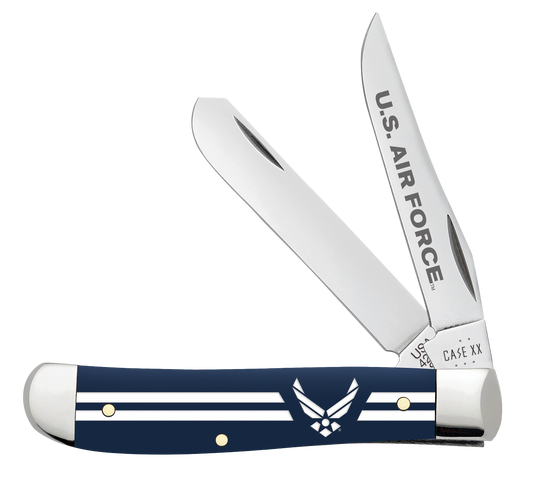 W.R. Case XX Knives Mini Trapper Air Force Blue Synthetic 32416 Stainless Pocket Knife