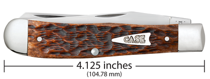 Case XX™ Knives Peach Seed Jigged Brown Bone Trapper Stainless 42650 Pocket Knife