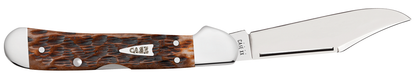 W.R. Case XX Knives Peach Seed jigged Brown Bone Mini Copperlock Stainless Pocket Knife 42655