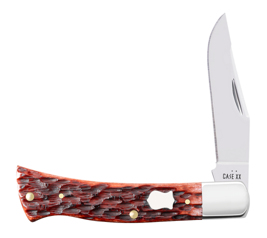 W.R. Case XX Knives Axe Handle Peach Seed Jig Mahogany Bone 44250 Stainless