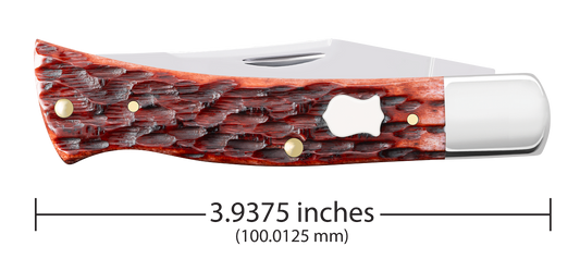 W.R. Case XX Knives Axe Handle Peach Seed Jig Mahogany Bone 44250 Stainless