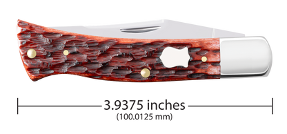 W.R. Case XX Knives Axe Handle Peach Seed Jig Mahogany Bone 44250 Stainless