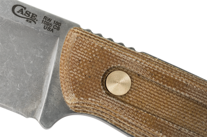 W.R. Case XX Knives RW100 Roland Welker Tan Micarta Carbon Steel 50628 Fixed Blade