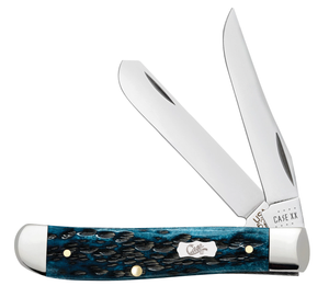 W.R. Case XX Knives Mini Trapper 51852 Pocket Knife Worn Mediterranean Blue Bone Pocket Knife