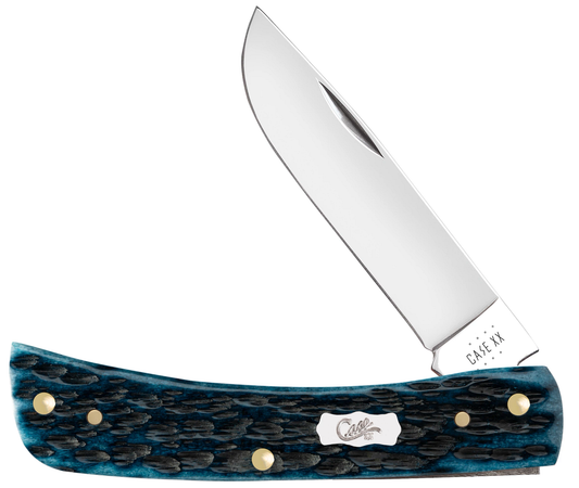 W.R. Case XX Knives Sodbuster Jr 51854 Pocket Knife Worn Mediterranean Blue Bone Pocket Knife