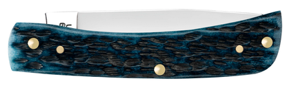 W.R. Case XX Knives Sodbuster Jr 51854 Pocket Knife Worn Mediterranean Blue Bone Pocket Knife