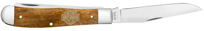 W.R. Case XX Knives Harley-Davidson Trapper 52226 Etched Antique Bone Stainless Pocket Knife