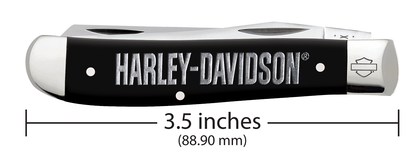 W.R. Case XX Knives Harley-Davidson Black Mini Trapper Stainless 52231 Pocket Knife