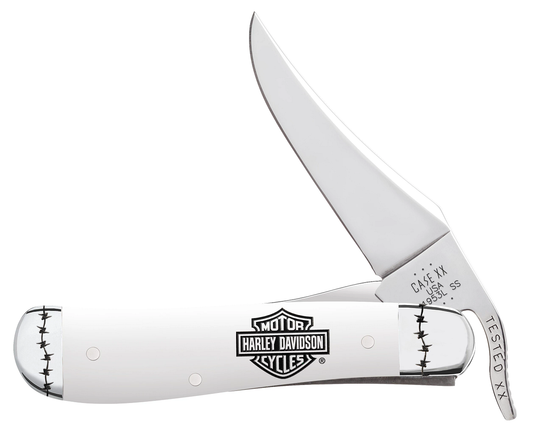 W.R. Case XX Knives Harley-Davidson Russlock 52249 White Stainless Pocket Knife