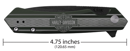 W.R. Case XX Knives Harley-Davidson Kinzua 52261 Frame Lock OD Green Aluminum DLC S35VN Steel Pocket Knife