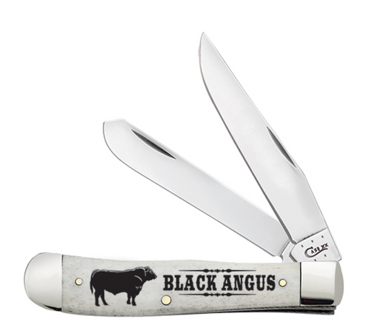 W.R. Case XX Knives Trapper 540068 Black Angus Natural Bone Tru-Sharp Stainless Steel Pocket Knife