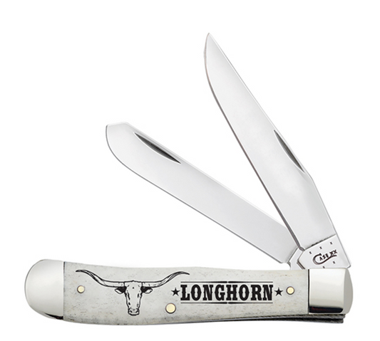 W.R. Case XX Knives Trapper 540226 Longhorn Natural Bone Tru-Sharp Stainless Steel Pocket Knife