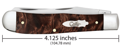 W.R. Case XX Knives Trapper 64060 Smooth Brown Maple Burl Wood Stainless Pocket Knife