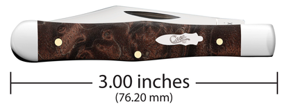 W.R. Case XX Knives Brown Maple Burl Wood Swell Center Jack Stainless 64061 Pocket Knife
