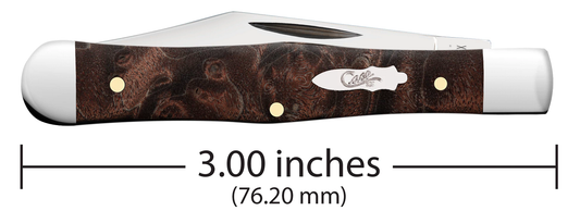W.R. Case XX Knives Brown Maple Burl Wood Swell Center Jack Stainless 64061 Pocket Knife