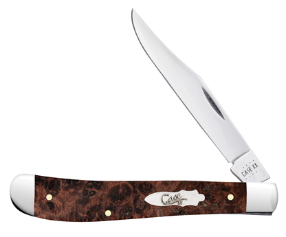 W.R. Case XX Knives Maple Burl Wood Slimline Trapper Stainless 64063 Pocket Knife