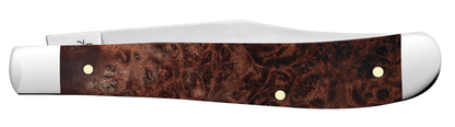 W.R. Case XX Knives Maple Burl Wood Slimline Trapper Stainless 64063 Pocket Knife