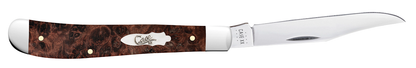W.R. Case XX Knives Maple Burl Wood Slimline Trapper Stainless 64063 Pocket Knife