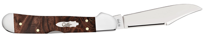 W.R. Case XX Knives Mini Copperlock Brown Maple Burl Wood 64067 Stainless Pocket Knife