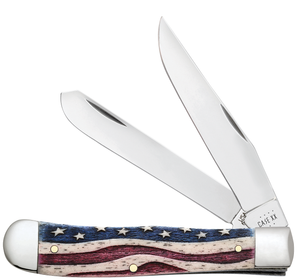 W.R. Case XX Knives Star Spangled Banner Natural Bone Trapper Stainless Pocket Knife 64132