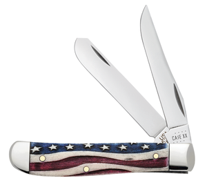 W.R. Case XX Knives Star Spangled Banner Natural Bone Mini Trapper Stainless Pocket Knife 64135