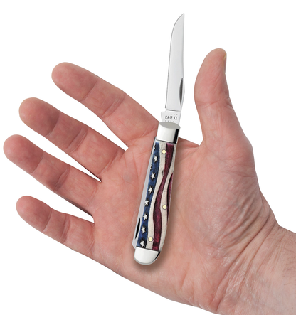 Case XX™ Knives Mini Trapper Star Spangled Natural Bone US Flag Stainless 64135