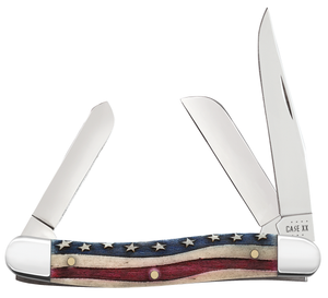 W.R. Case XX Knives Star Spangled Banner Natural Bone Stockman Stainless Pocket Knife 64136