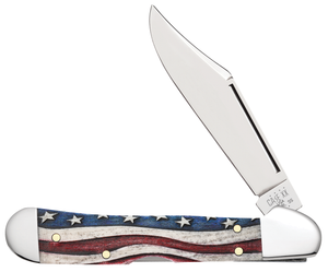 W.R. Case XX Knives Star Spangled Banner Natural Bone Mini Copperlock Stainless Pocket Knife 64141