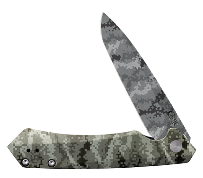 W.R. Case XX Knives 2023 Shot Show Kinzua Frame Lock 64635 OD Green Camo Aluminum S35VN Pocket Knife