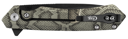 W.R. Case XX Knives 2023 Shot Show Kinzua Frame Lock 64636 OD Snake Skin Aluminum S35VN Pocket Knife