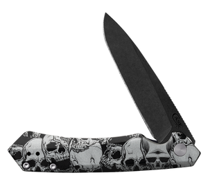W.R. Case XX Knives 2023 Shot Show Kinzua Frame Lock 64645 Skulls Black Aluminum S35VN Pocket Knife