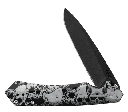 W.R. Case XX Knives 2023 Shot Show Kinzua Frame Lock 64645 Skulls Black Aluminum S35VN Pocket Knife