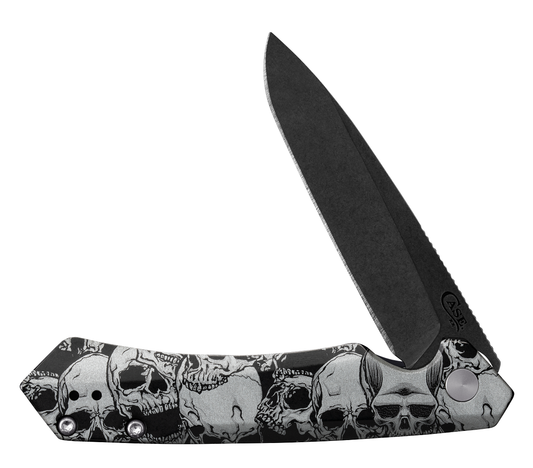 W.R. Case XX Knives 2023 Shot Show Kinzua Frame Lock 64645 Skulls Black Aluminum S35VN Pocket Knife