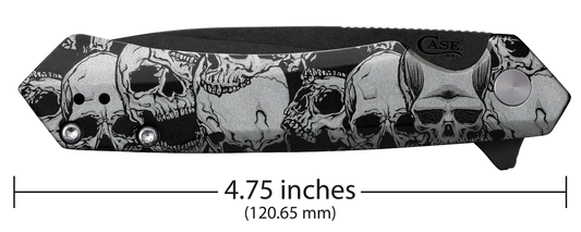 W.R. Case XX Knives 2023 Shot Show Kinzua Frame Lock 64645 Skulls Black Aluminum S35VN Pocket Knife