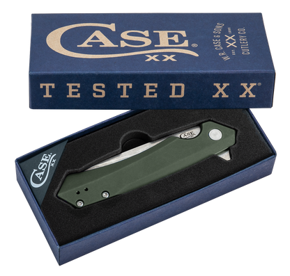 W.R. Case XX Knives Kinzua 64659 Frame Lock S35VN Steel OD Green Aluminum Pocket Knife