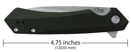 W.R. Case XX Knives Kinzua 64659 Frame Lock S35VN Steel OD Green Aluminum Pocket Knife