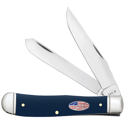 W.R. Case XX Knives Navy Blue Trapper Stars & Stripes 71231 Stainless Pocket Knife