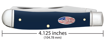 W.R. Case XX Knives Navy Blue Trapper Stars & Stripes 71231 Stainless Pocket Knife