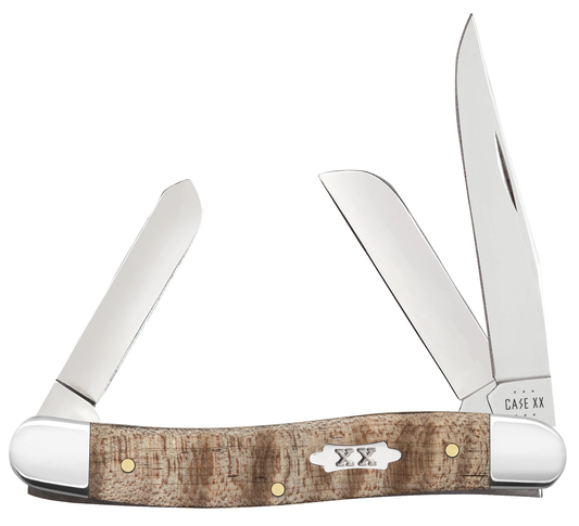 W.R. Case XX Knives Stockman 71232 Natural Curly Maple Wood Stainless Pocket Knife