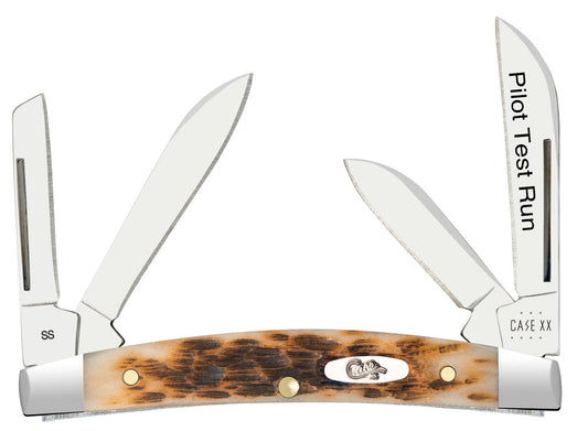 W.R. Case XX Knives Pilot Run Small Congress Amber Bone 91594 4-Blade Stainless Pocket Knife