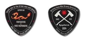 Spyderco Knives™ COINFD2024 Knife Black & Red Enameled Nickel Commemorative Coin